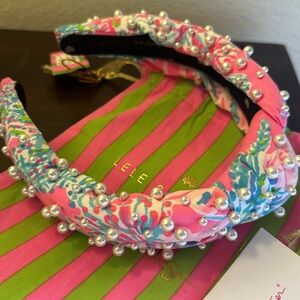 Lele Sadoughi x Lilly Pulitzer Seaing things Headband Pearl 🩷🎀  Rare HTF
